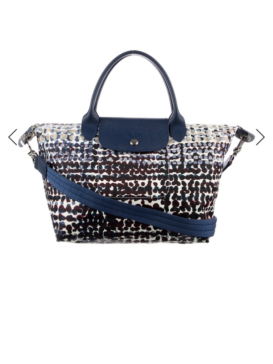 Longchamp Handbags - LONGCHAMP LE PLIAGE NEO FANTAISIE POLKA SMALL TOP HANDLE NAVY